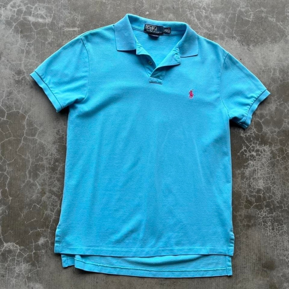 Vintage 90's polo Ralph Lauren custom fit polo dress shirts medium blue